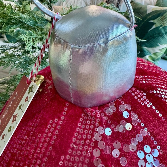 NWT! Christmas Holiday Large Velvet Sequin Ornament Pillow - Picture 2 of 7